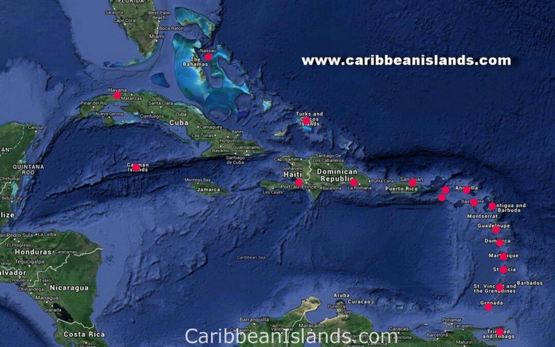 Какие столицы карибских островов?