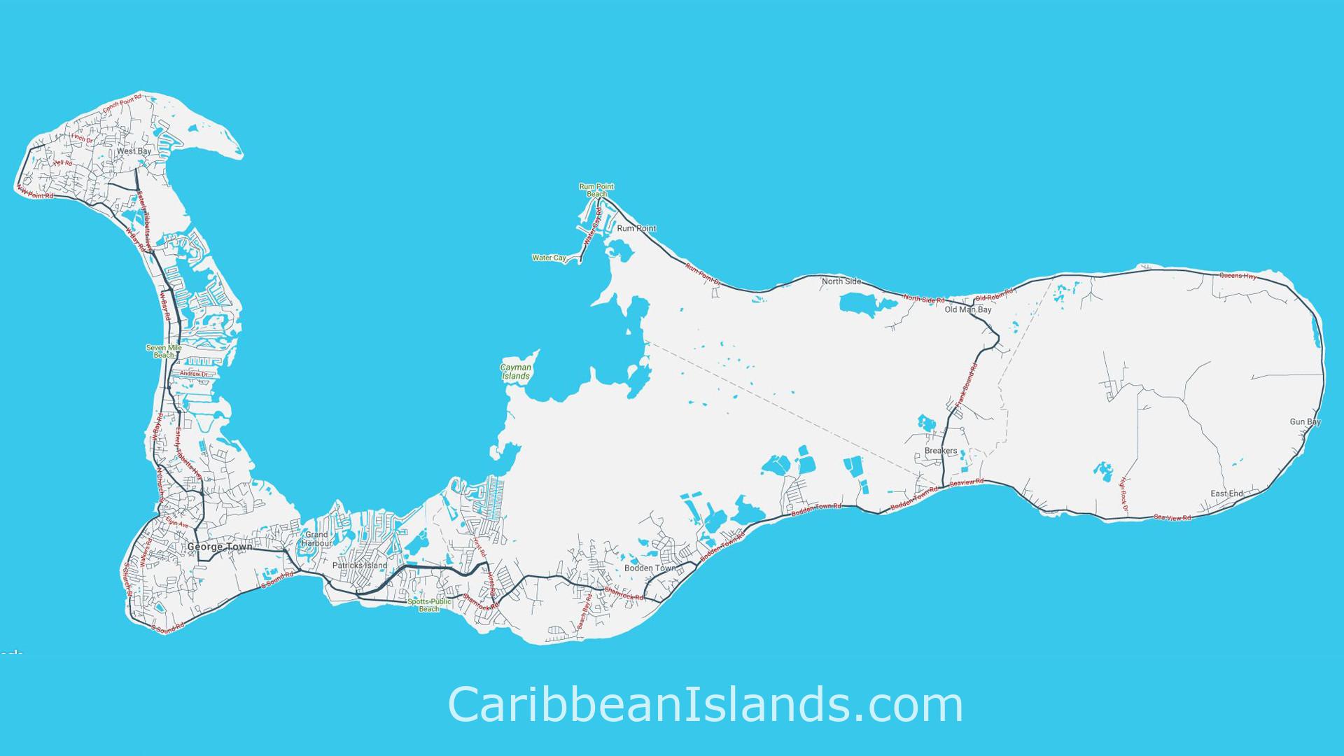 Cayman islands map